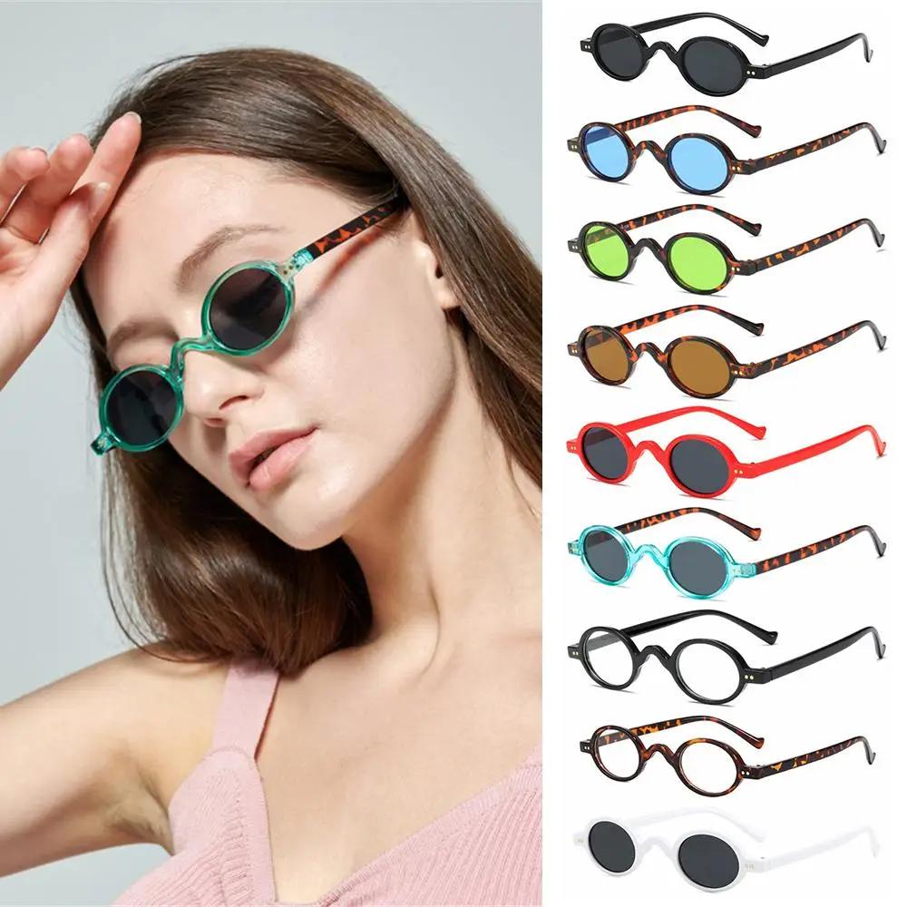 Petites lunettes de soleil rondes, style Hip Hop, verres ovales, pour voyage, Vintage, Punk, UV400