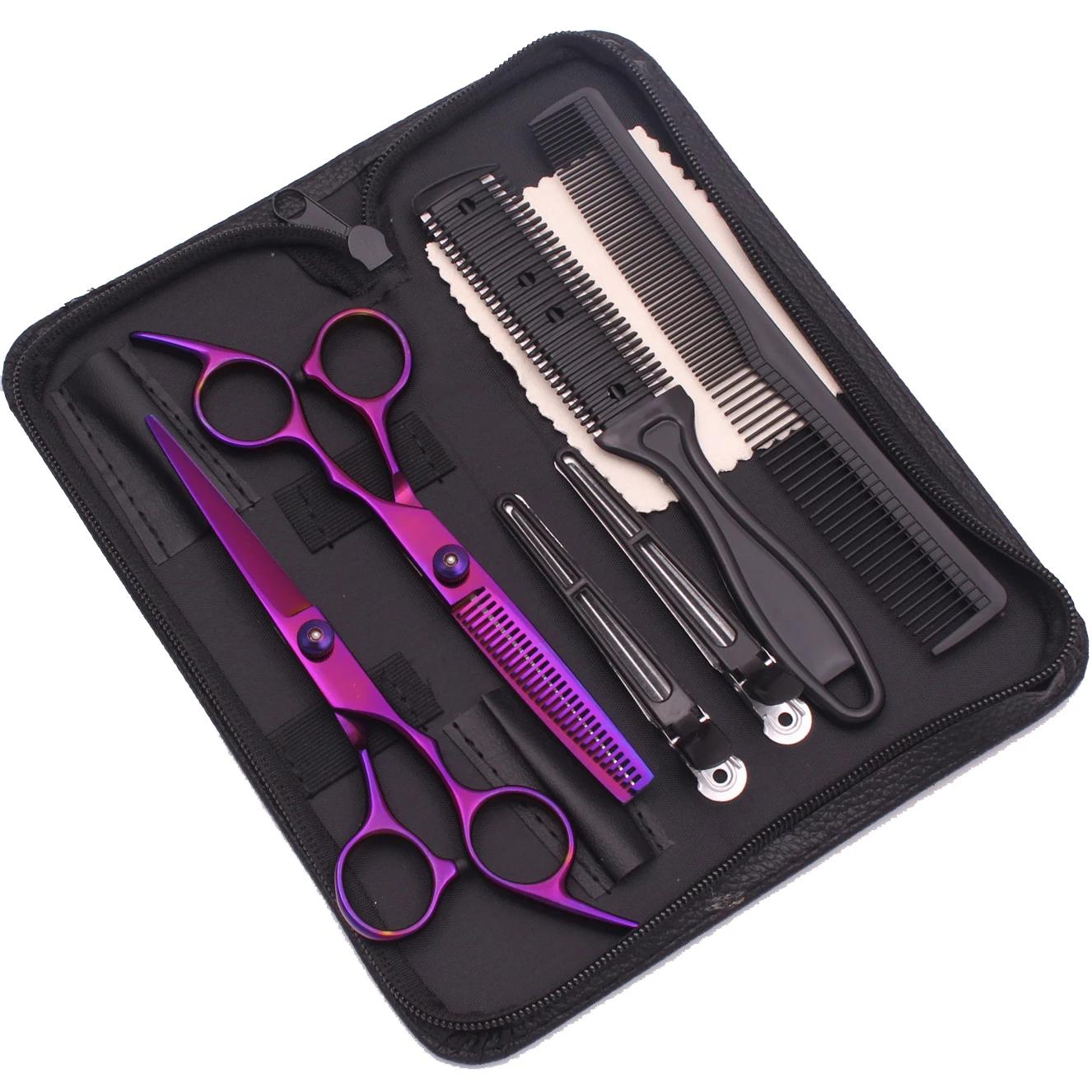 Ciseaux de coiffure ciseaux à cheveux noir-or professionnel 6 "JP ciseaux amincissants en acier inox