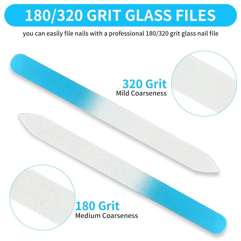 Lime à ongles en verre cristal pour manucure, tampon à ongles, accessoires pour ongles, outils de ma