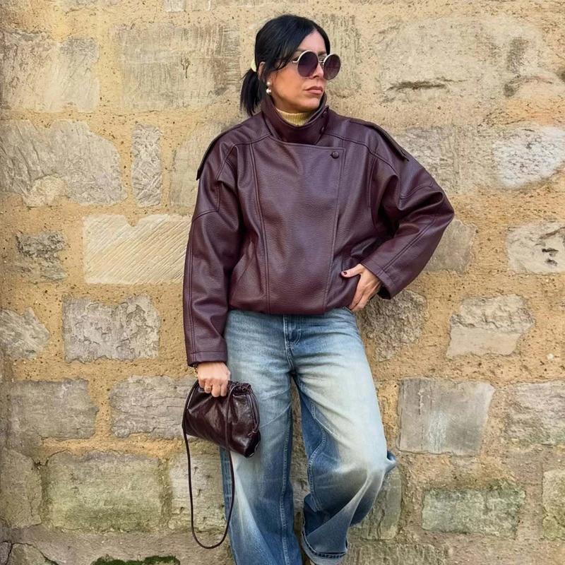 MUJER Faux cuir Bomber vestes pour femmes mode coupe-vent veste femme chaud hiver femmes manteau vêt