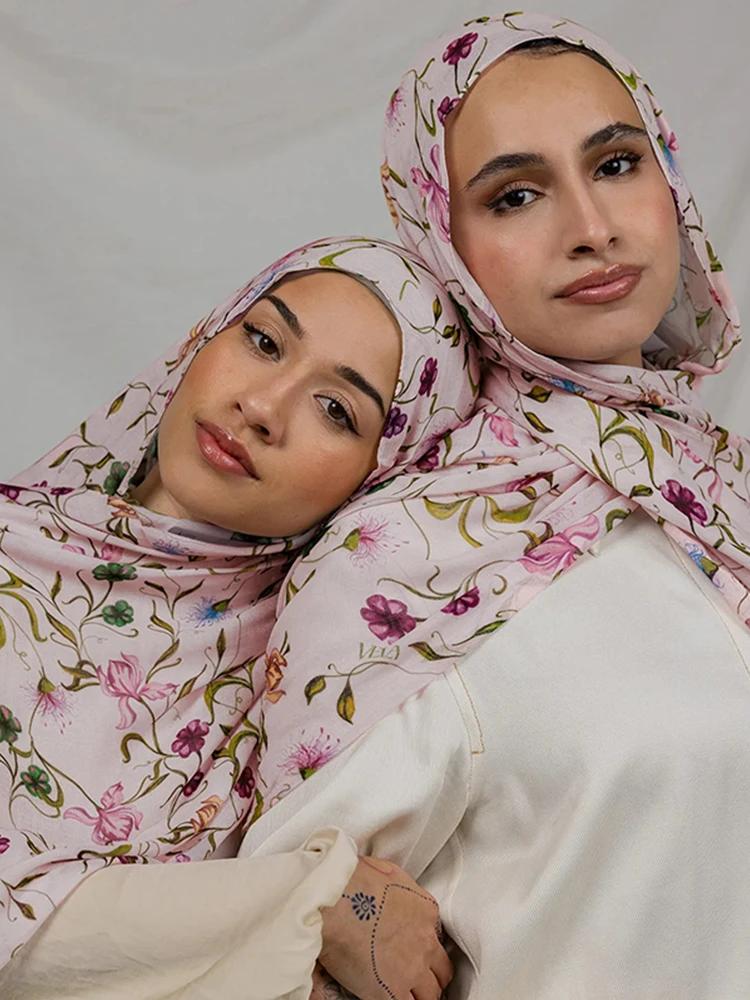Bohème cerf imprimé Hijabs femmes aquarelle châle doux musulman Hijabs Modal coton léger enveloppeme