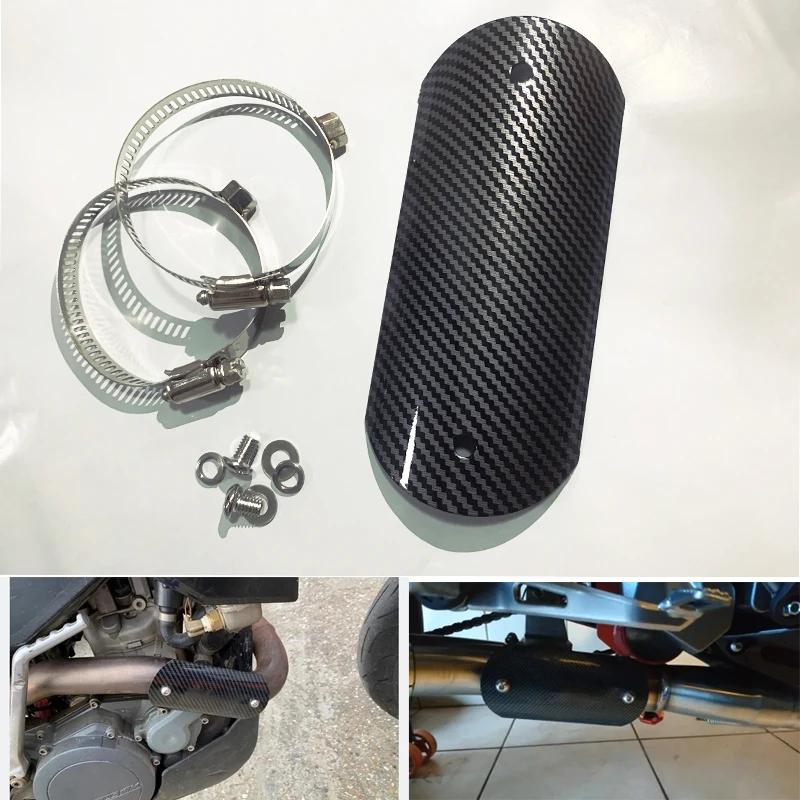 Tuyau d'échappement universel pour Moto, Style Fiber de carbone, couvercle de bouclier thermique, pr