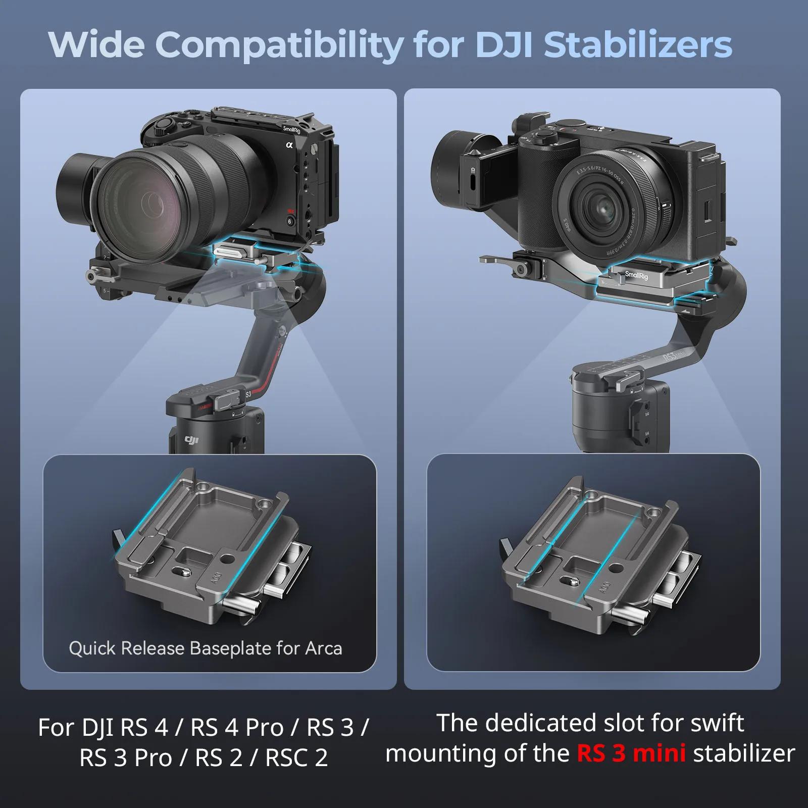 SmallRig HawkLock H38 Arca-Swiss plaque de dégagement rapide pour DJI RS 4 / RS 4 Pro / RS3 / RS 3 P