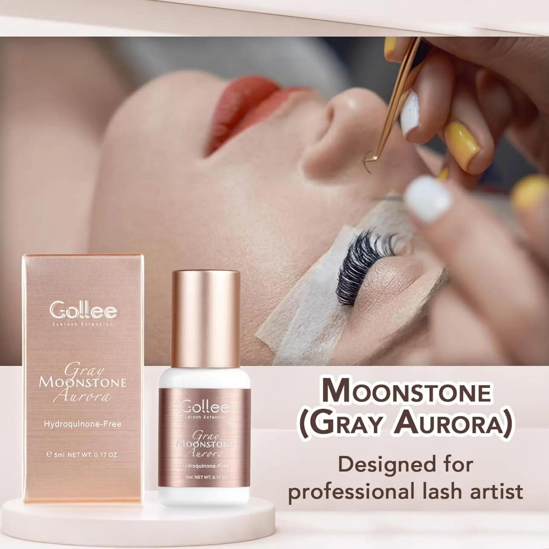 GOLLEE – colle pour extensions de cils grise, 0.5-1 secondes, séchage rapide, rétention, 6-8 semaine