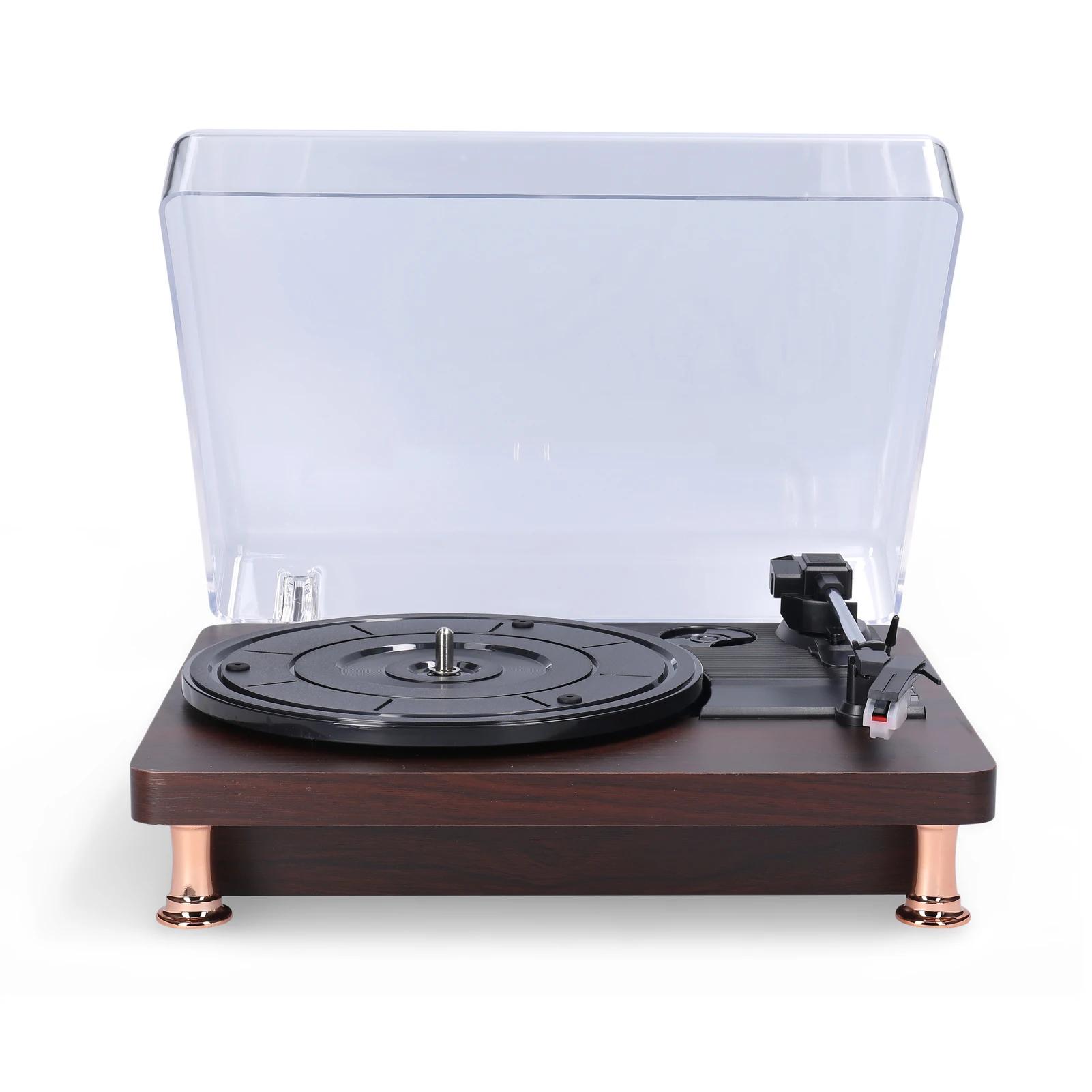 Lecteur de disque vinyle rétro avec couvercle anti-poussière, lecteur de disque de Style nostalgique