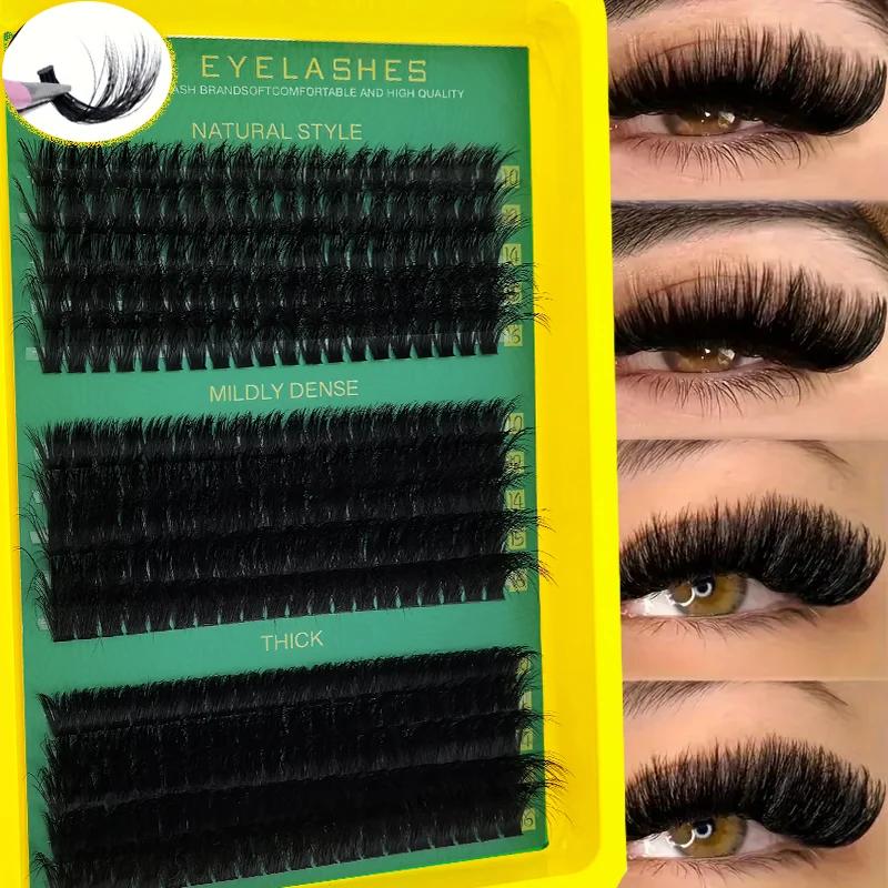 60D80D100D Faux cils épais de longueur mixte, style œil de chat bouclé en D pour un look moelleux et