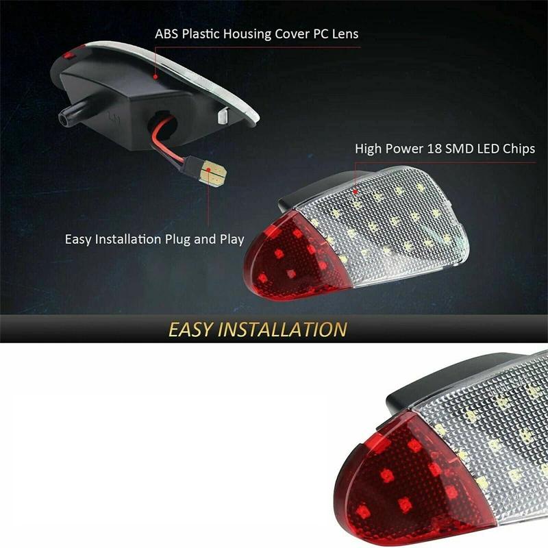 1 paire de panneau de porte intérieure LED, lampe de courtoisie pour accessoires de voiture légers 1