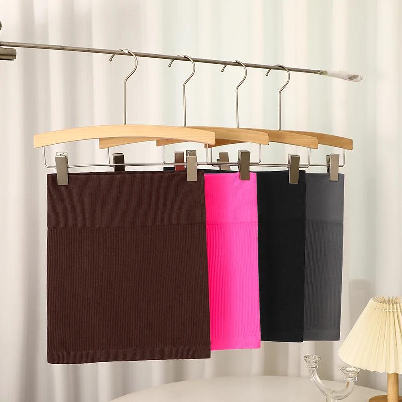 Mini jupe élastique taille haute pour femmes d'affaires, 1 pièce, noire, amincissante, tricotée, dem