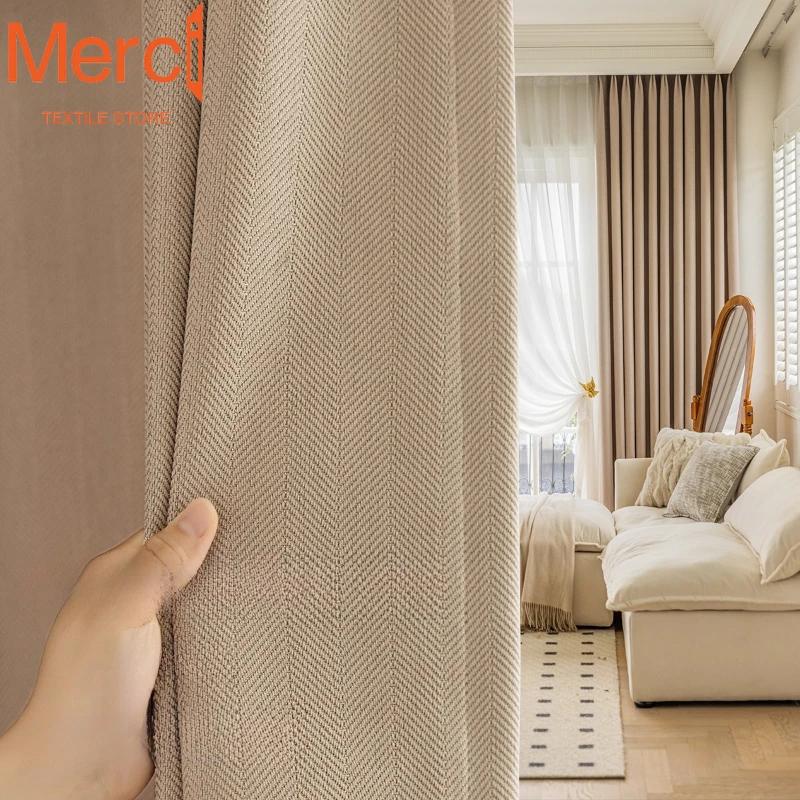 Rideaux Jacquard en Chenille Crème de Luxe, Style Français Moderne, pour Salon, Chambre à Coucher, S