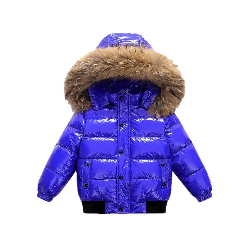 Doudoune à capuche brillante UNITIM pour bébés filles et garçons, manteau d'hiver épais et chaud pou