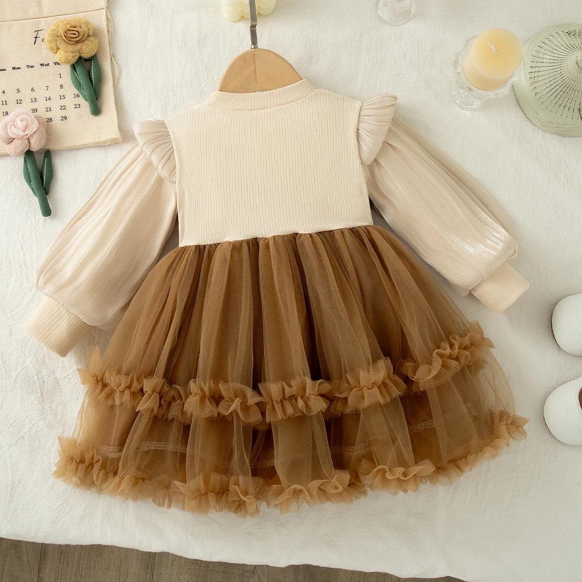 Robe de princesse en mousseline de soie pour bébé fille, couleur unie, vêtements pour enfants avec n