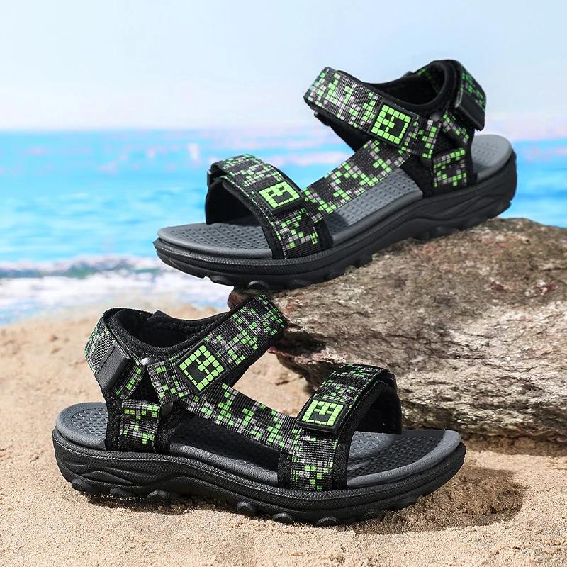 Sandales plates décontractées pour enfants, chaussures d'été pour garçons, chaussures de plage et d'