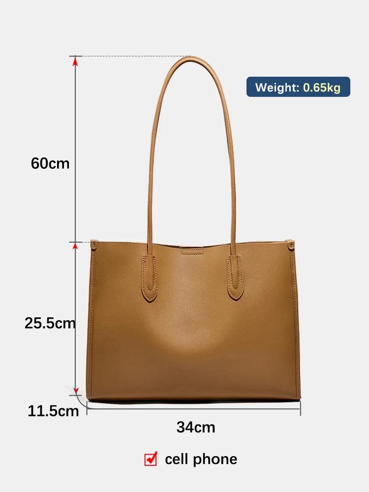 Sac à main OL gris clair en cuir souple pour femme, grand sac fourre-tout, sac de shopping grande ca