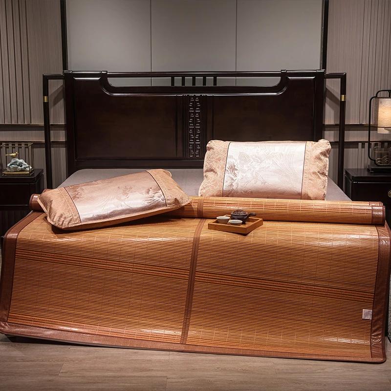 Tapis de lit en bambou Super Cool, 1.2/1.5/1.8m, matelas d'été pliant double face, natte de dortoir 