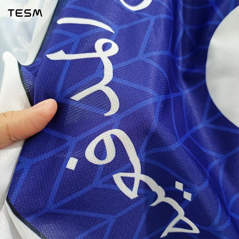 Polo rayé respirant TESM pour homme – T-shirt de sport de football, haut d'entraînement de gym, déco