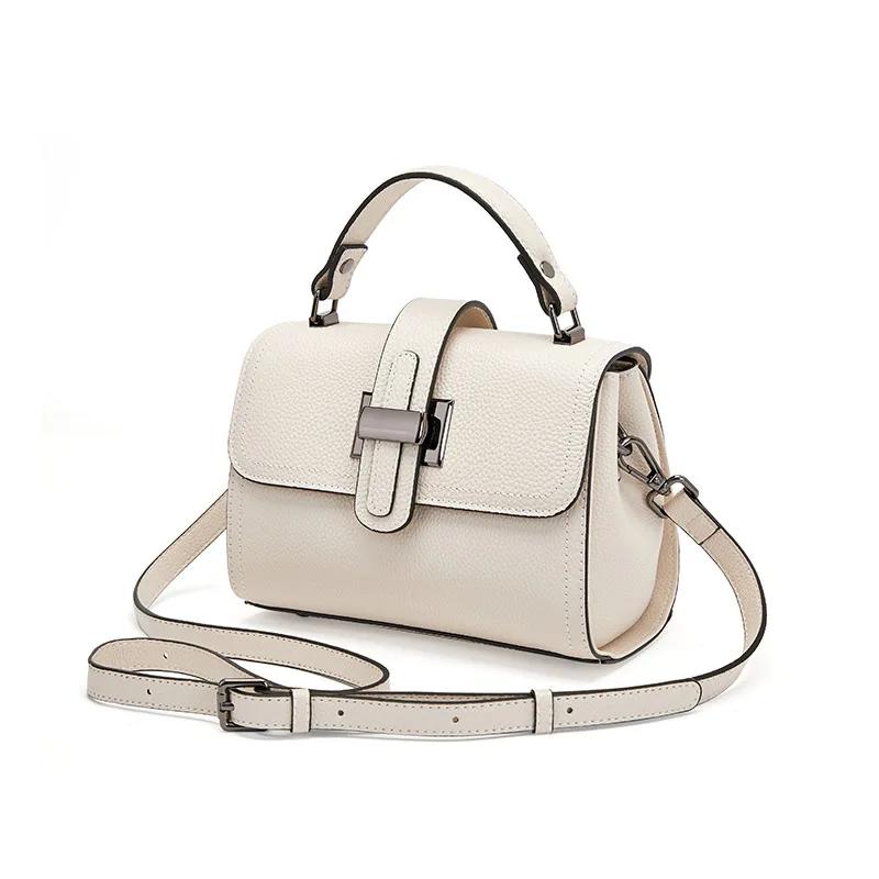 Sac messager en cuir véritable pour femme, sac à main décontracté, cuir de vache, tout assressenti, 