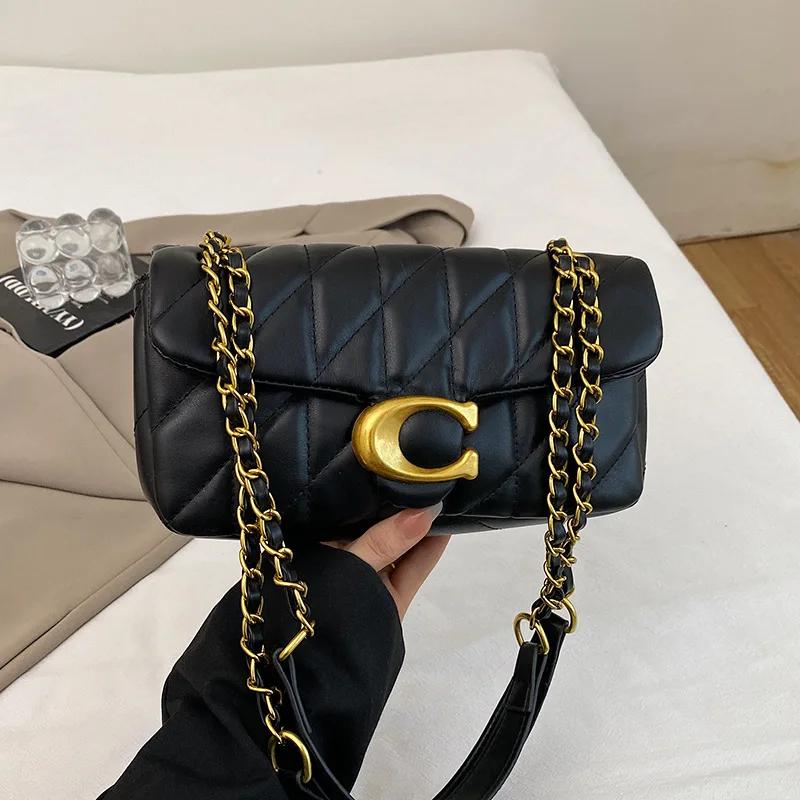 Sac à main de style féminin haut de gamme - Sac pour femme avec sangle en chaîne à motif de diamant,