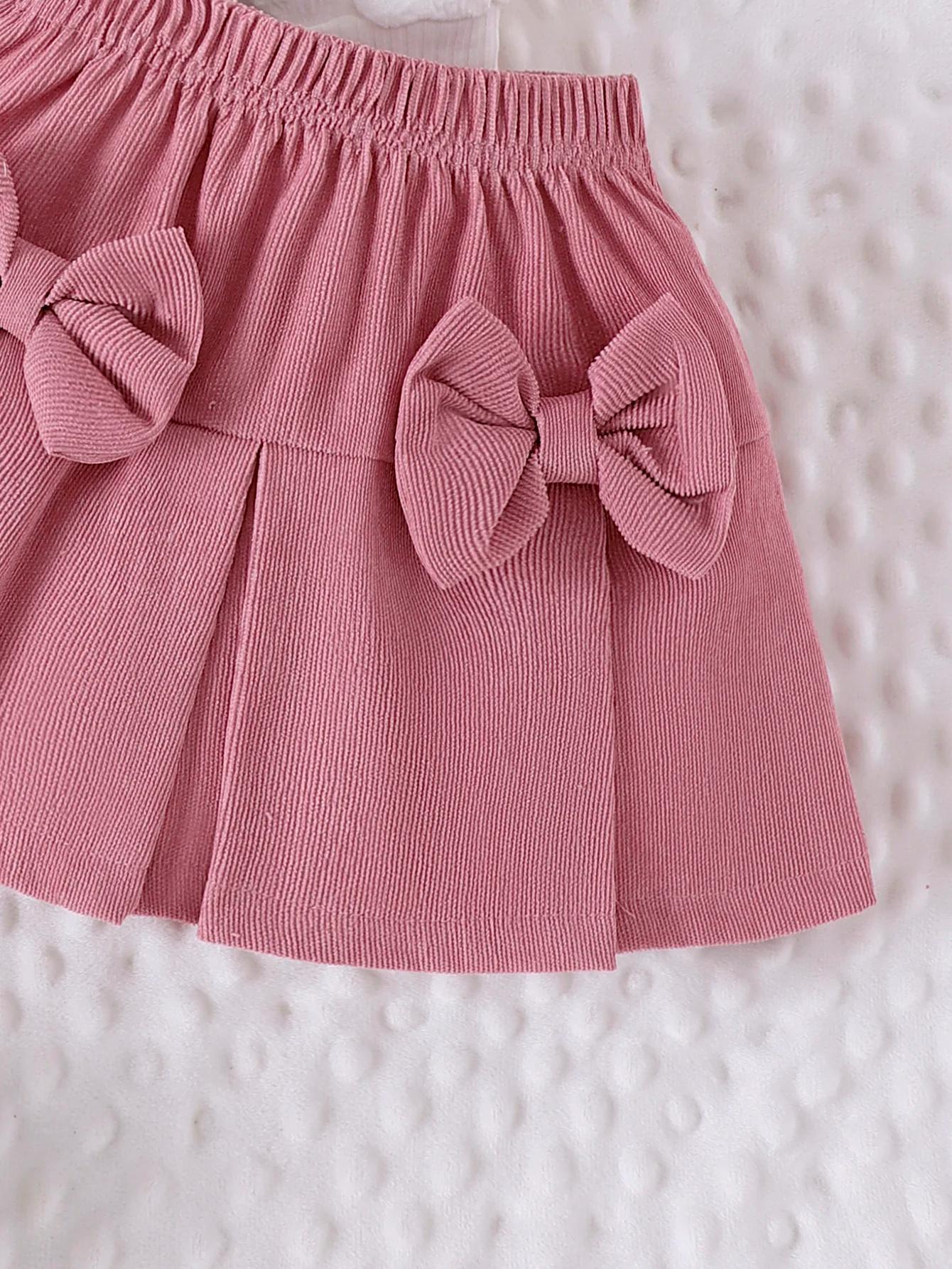 Ensemble 2 pièces d'hiver pour filles de 0 à 3 ans, manches à bulles confortables, douces et mignonn