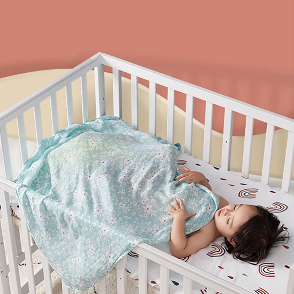 Couverture d'emmaillotage en mousseline pour bébé, serviette de bain douce pour nouveau-né, coton de