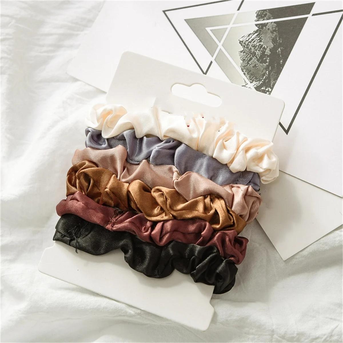 Chouchous en Satin pour femmes, 6 pièces, plus doux que les chouchous en soie pour cheveux |   Chouc