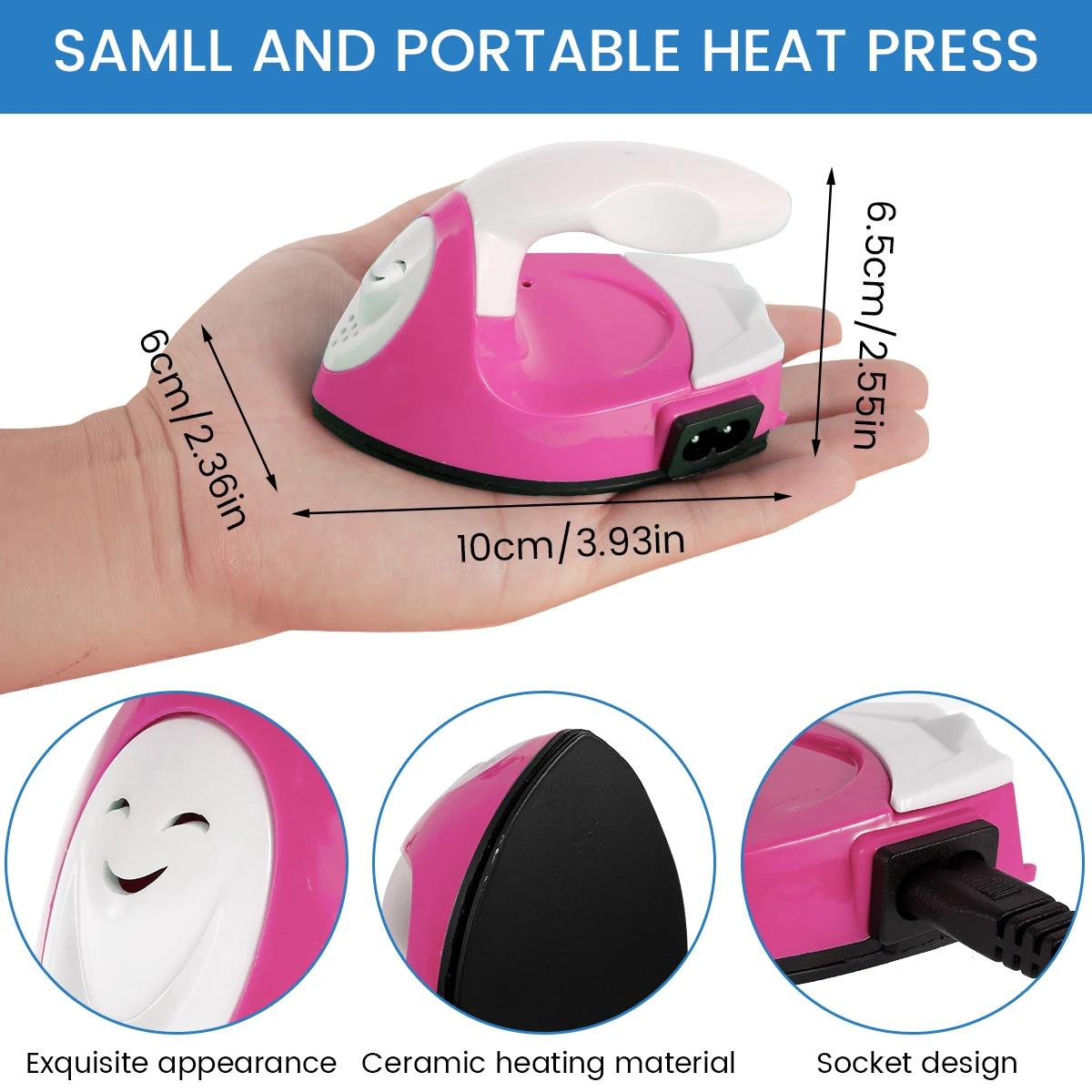 Mini fer à repasser électrique, portable, pratique, presse à chaud avec coussin d'isolation thermiqu