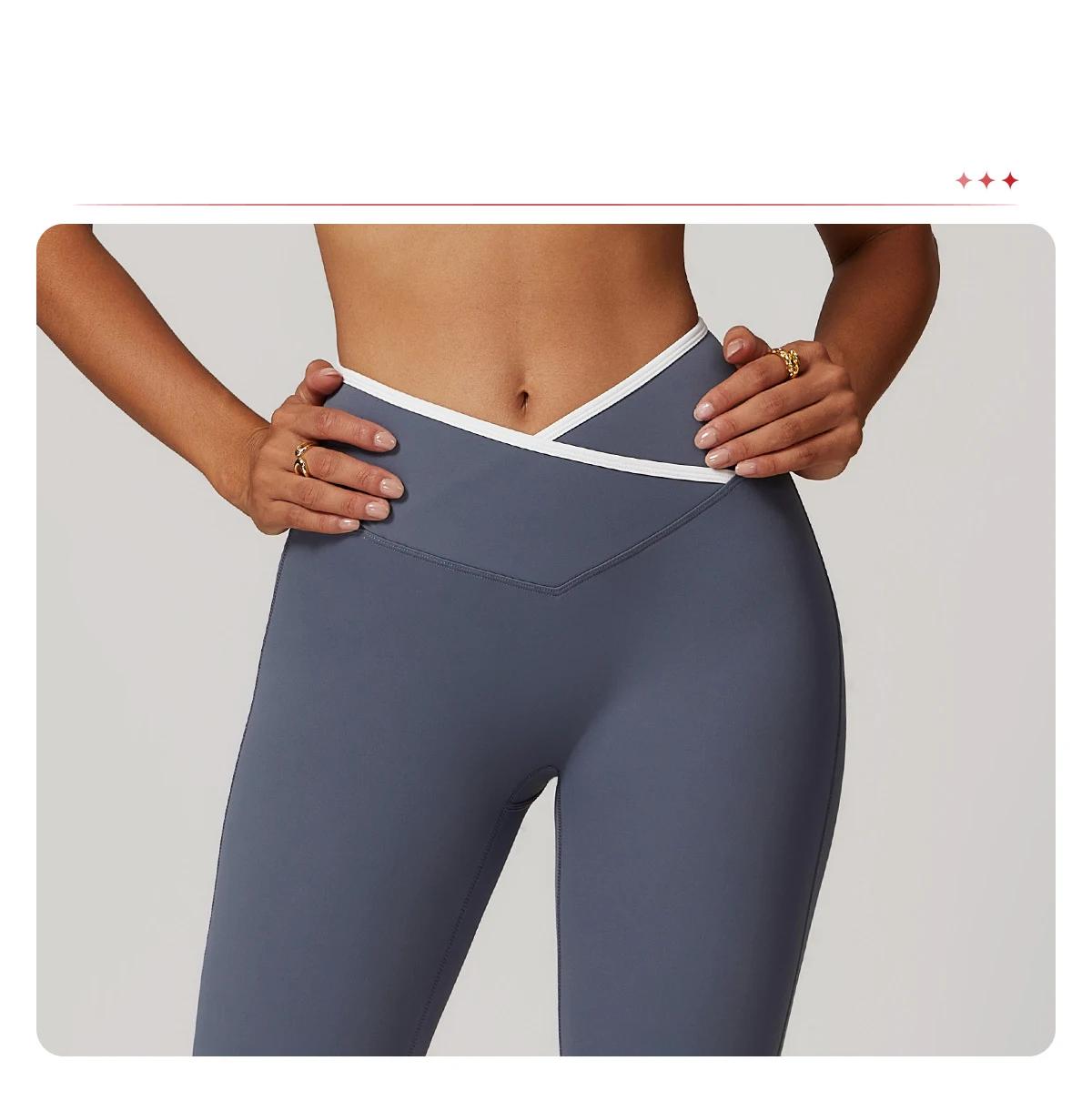Leggings de yoga évasés pour femmes, pantalons de fitness taille haute, collants de yoga à cloche, p