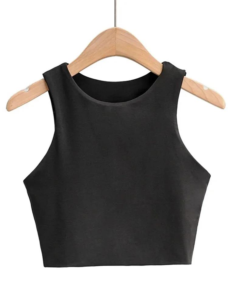 Débardeur Sexy et Slim pour femmes, col rond, sans manches, Double Nylon, bonne qualité, 6 couleurs,