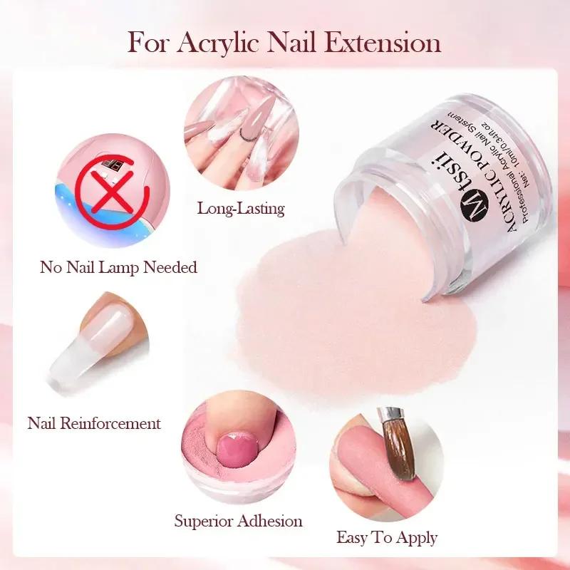 Ensemble de système d'ongles en poudre acrylique, rose nu, ensemble de liquide monomère pour Extensi