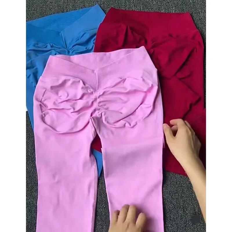 Pantalon de Yoga taille haute, Sexy, bout de pêche, sans couture, sport, Fitness, levage des fesses,