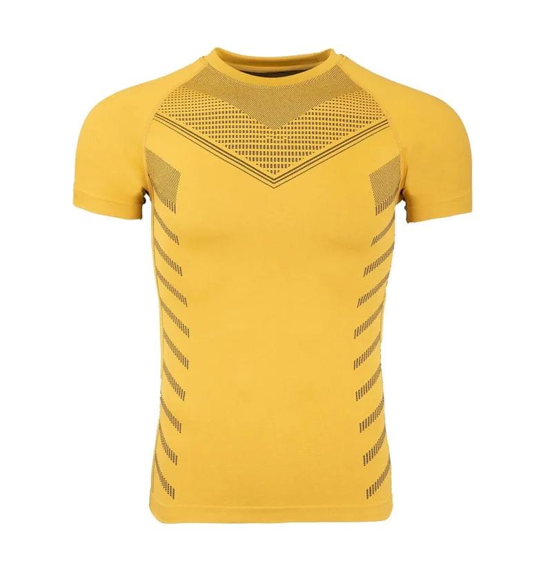 T-shirt de gymnastique hommes chemise de course à séchage rapide Compression chemise de Fitness mâle