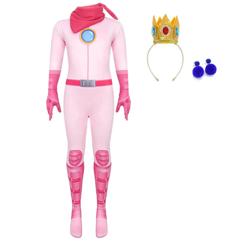 Robe de princesse pêche pour filles, vêtements de jeu de rôle Rosalina, Costume de Cosplay, vêtement