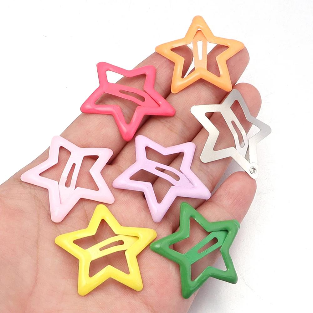 50 pcs/lot métal coloré enfants BB pinces à cheveux Y2K étoile pinces à cheveux pour pince à cheveux