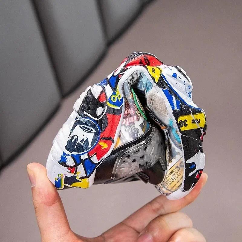 Taille 26-36 enfants sport baskets pour filles enfant dessin animé Graffiti modèle chaussures décont