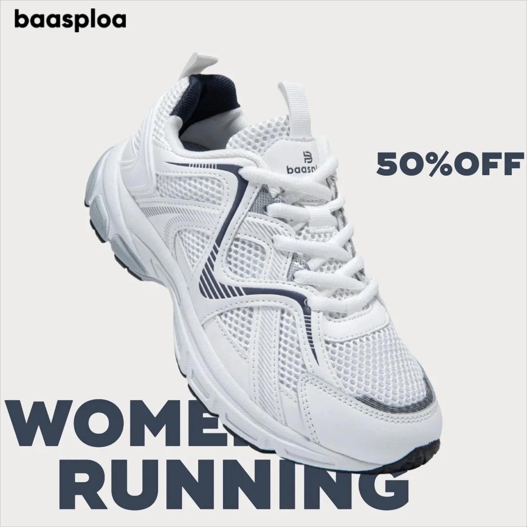 Baasploa – chaussures de course pour femmes, baskets de sport en maille respirante et confortables, 