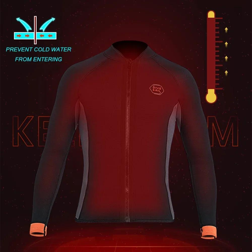 3mm néoprène hommes combinaison de plongée manteau adulte femmes à manches longues hauts de plongée 