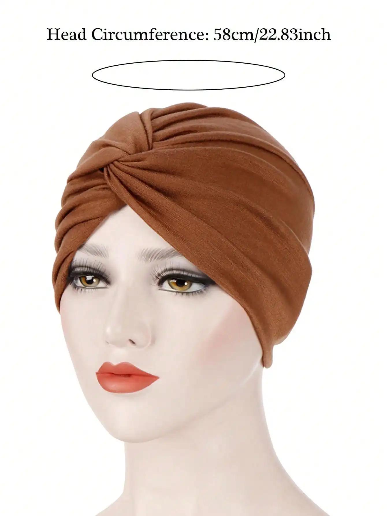 Casquettes Hijab musulmanes pour Ramadan, foulard à la mode pour femmes, couleur unie, soins capilla