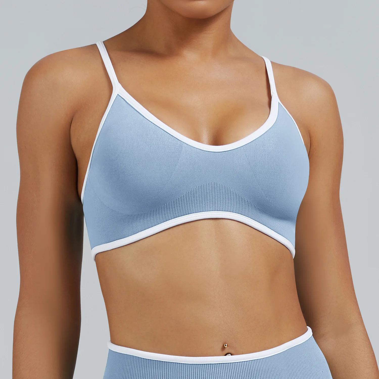 Soutien-gorge de sport haute résistance, haut de yoga sans couture, vêtements de sport pour femmes, 