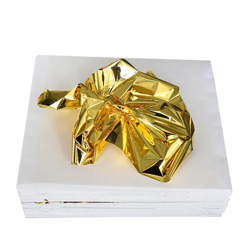 100 pièces Imitation or argent cuivre feuille papiers feuille flocon feuilles de dorure pour ongles 