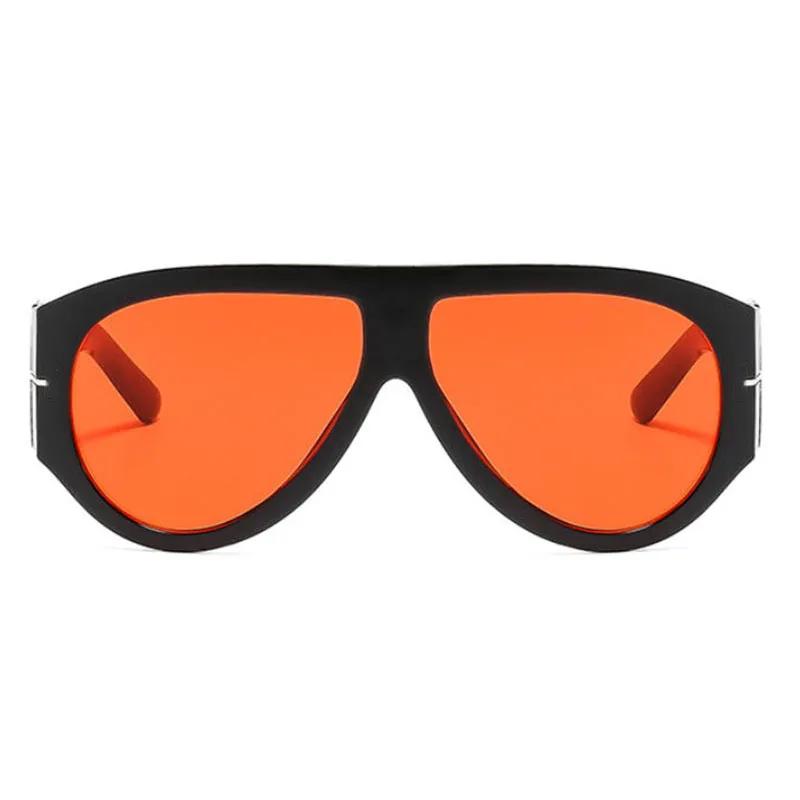 Lunettes de soleil ovales rétro de luxe pour femmes, monture large, couleur thé noir, style pilote c