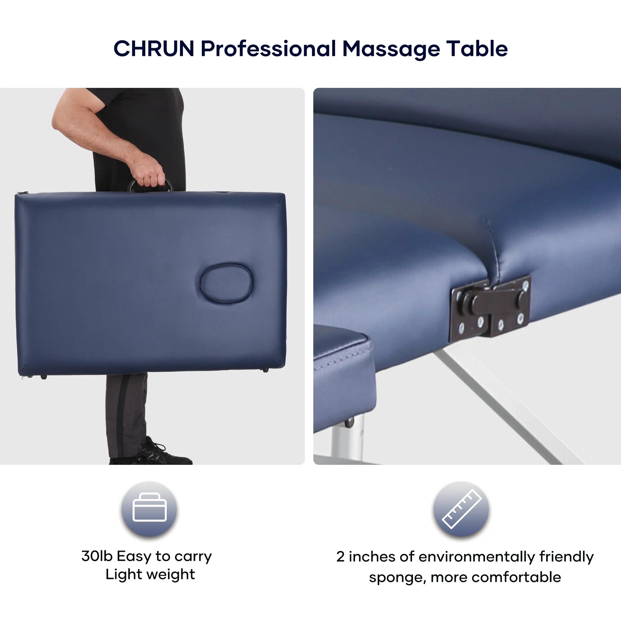 Table de Énergie Portable, Lit de Tatouage, Spa, Esthétique, Réglable, Professionnel, 3 Pieds en Alu