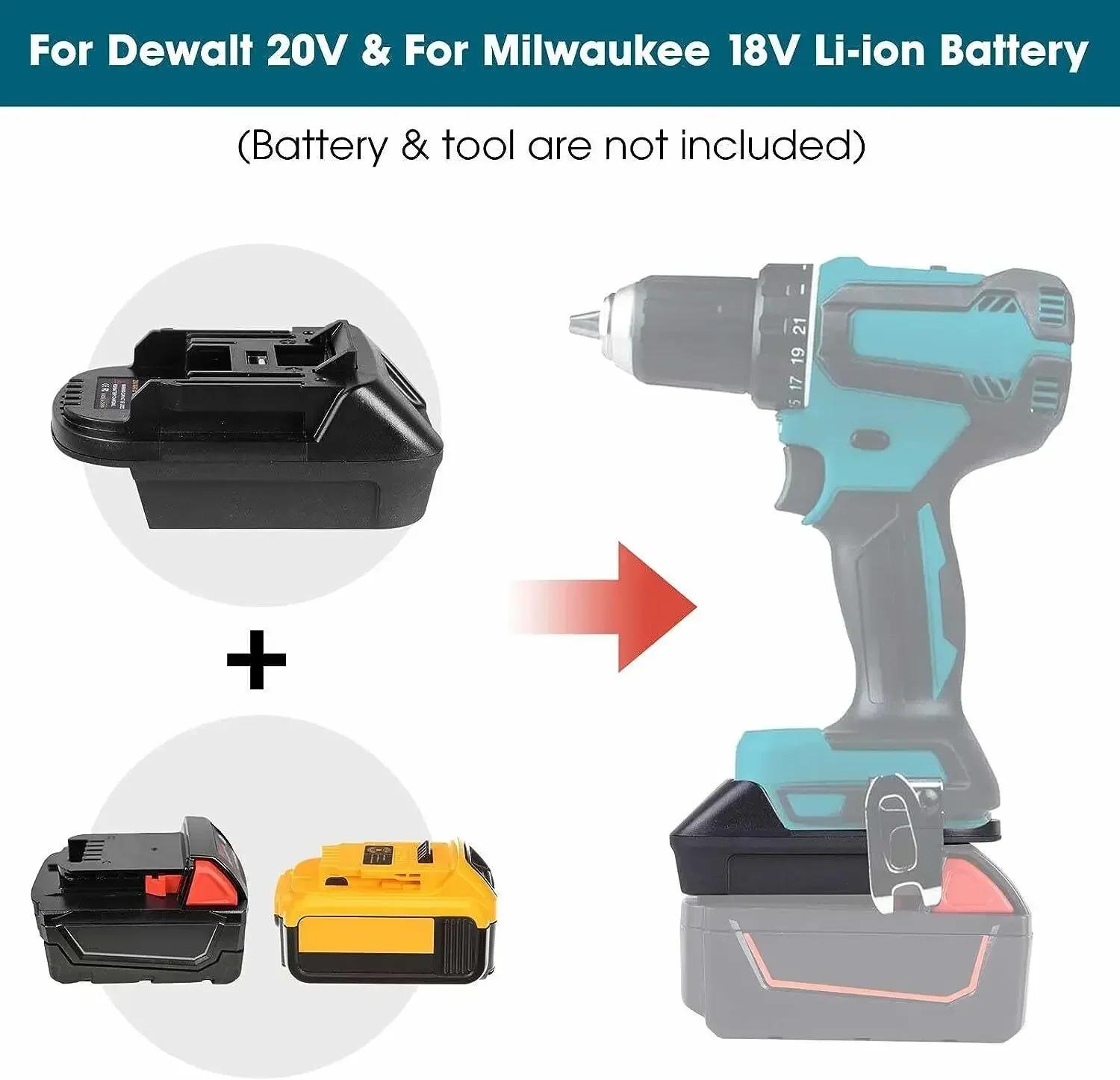 Convertisseur adaptateur de batterie DM18M pour Milwaukee, 18V pour Dewalt, 20V, convertisseur de ba