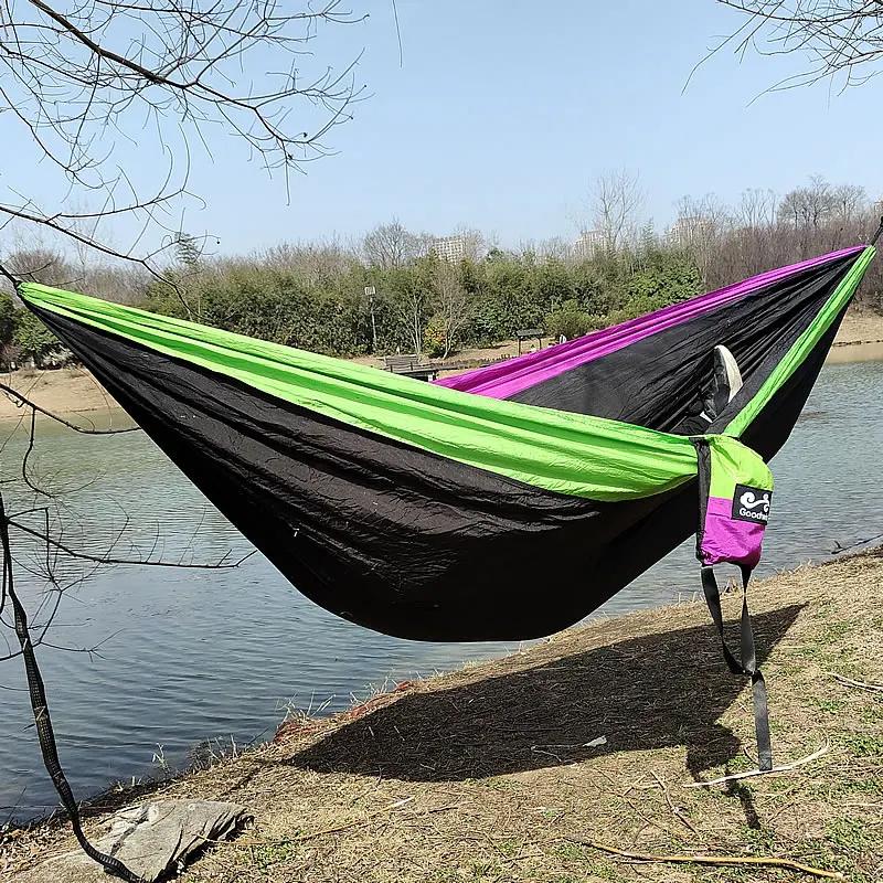 Hamac de Camping de jardin extérieur pour Double personne, Parachute léger en Nylon, voyage, randonn