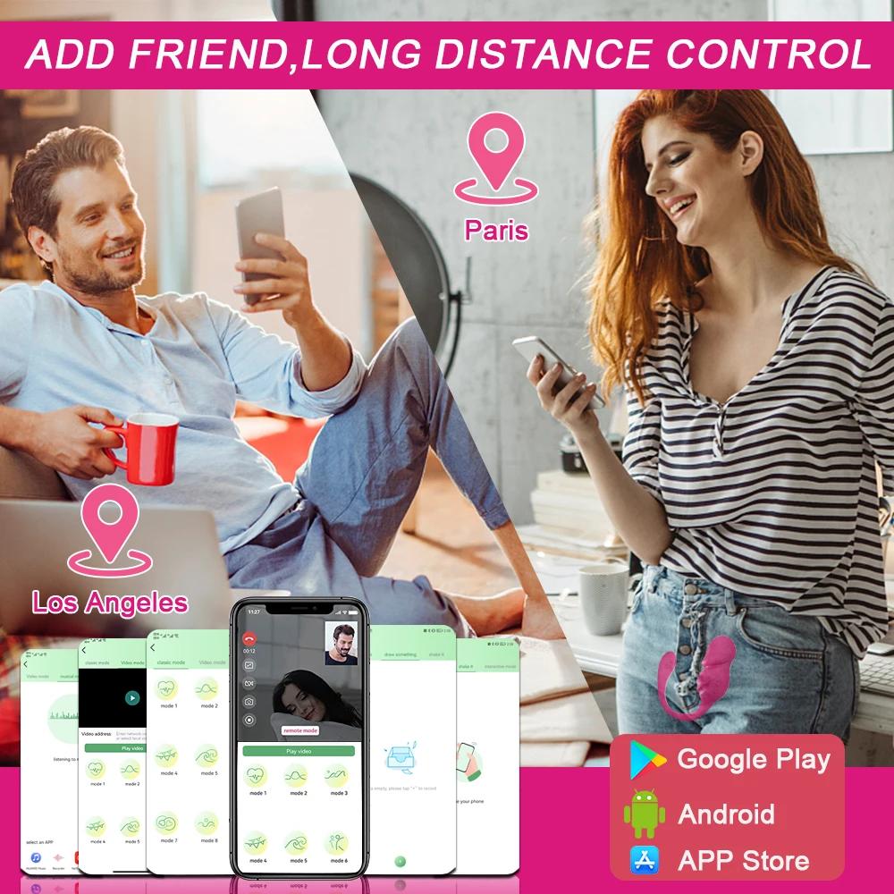 Oeuf vibrateur Bluetooth portable pour femme, gode, stimulateur de clitoris, culotte vibrante à dist