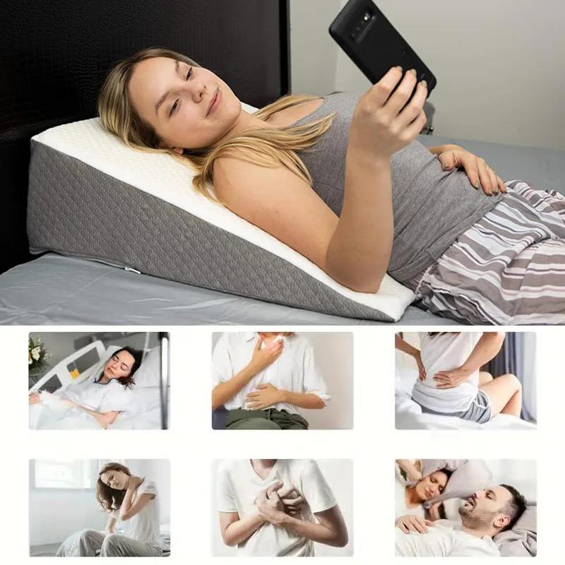 Oreiller compensé de lit pour dormir, dessus en mousse à mémoire de forme douce, cale d'oreiller tri
