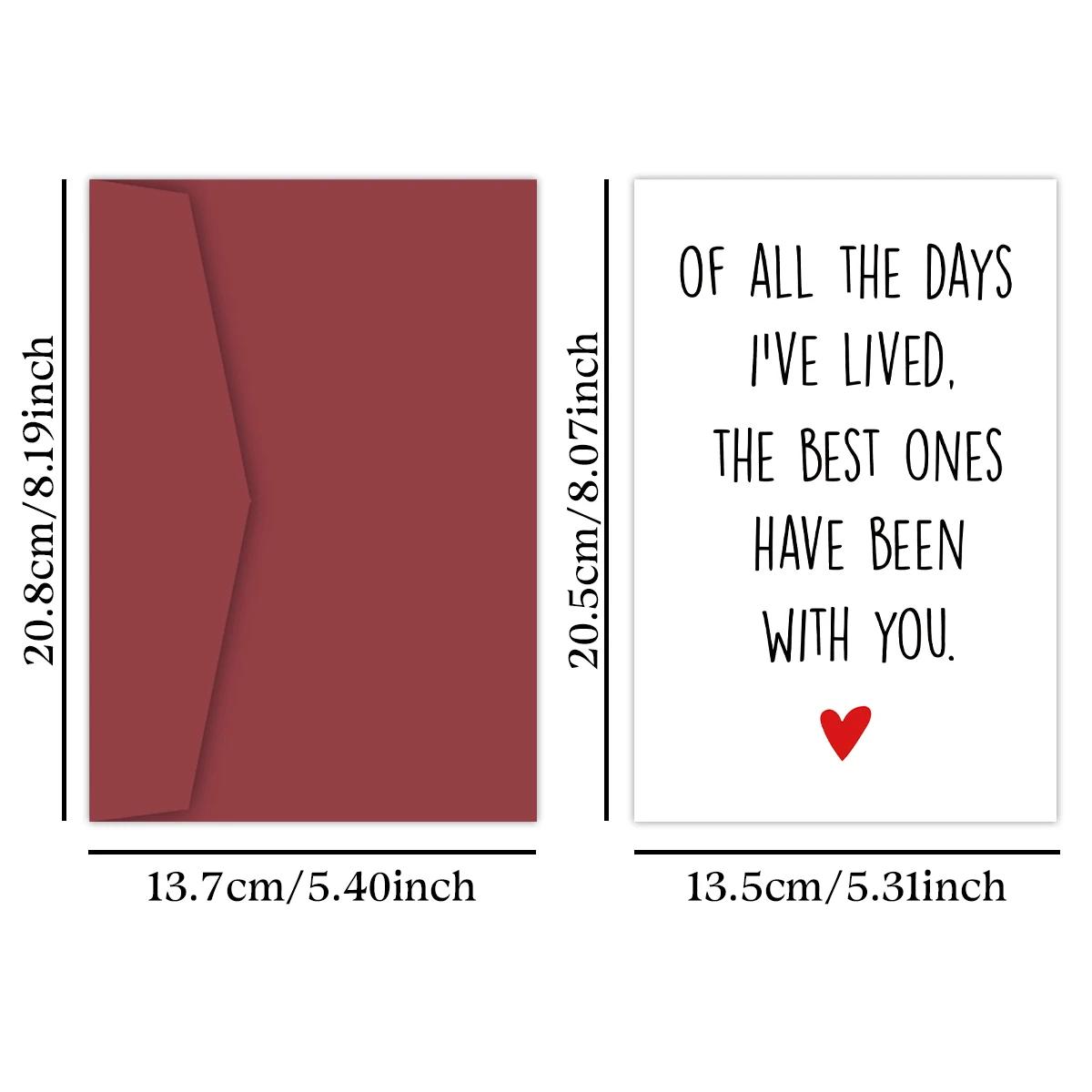 Carte d'anniversaire romantique pour lui et elle, carte de vœux d'amour d'anniversaire, de tous les 