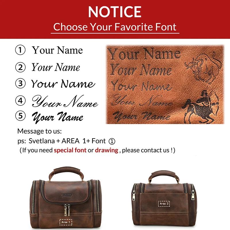 Contact's hommes voyage d'affaires lavage trousse de toilette Crazy Horse cuir outil de lavage sac d