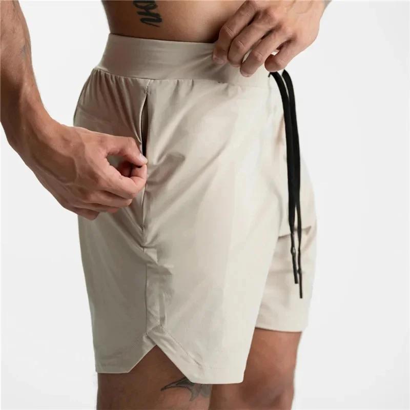 Short jogging homme séchage rapide avec poche zippée - Pantalon court gym fitness course été 2025