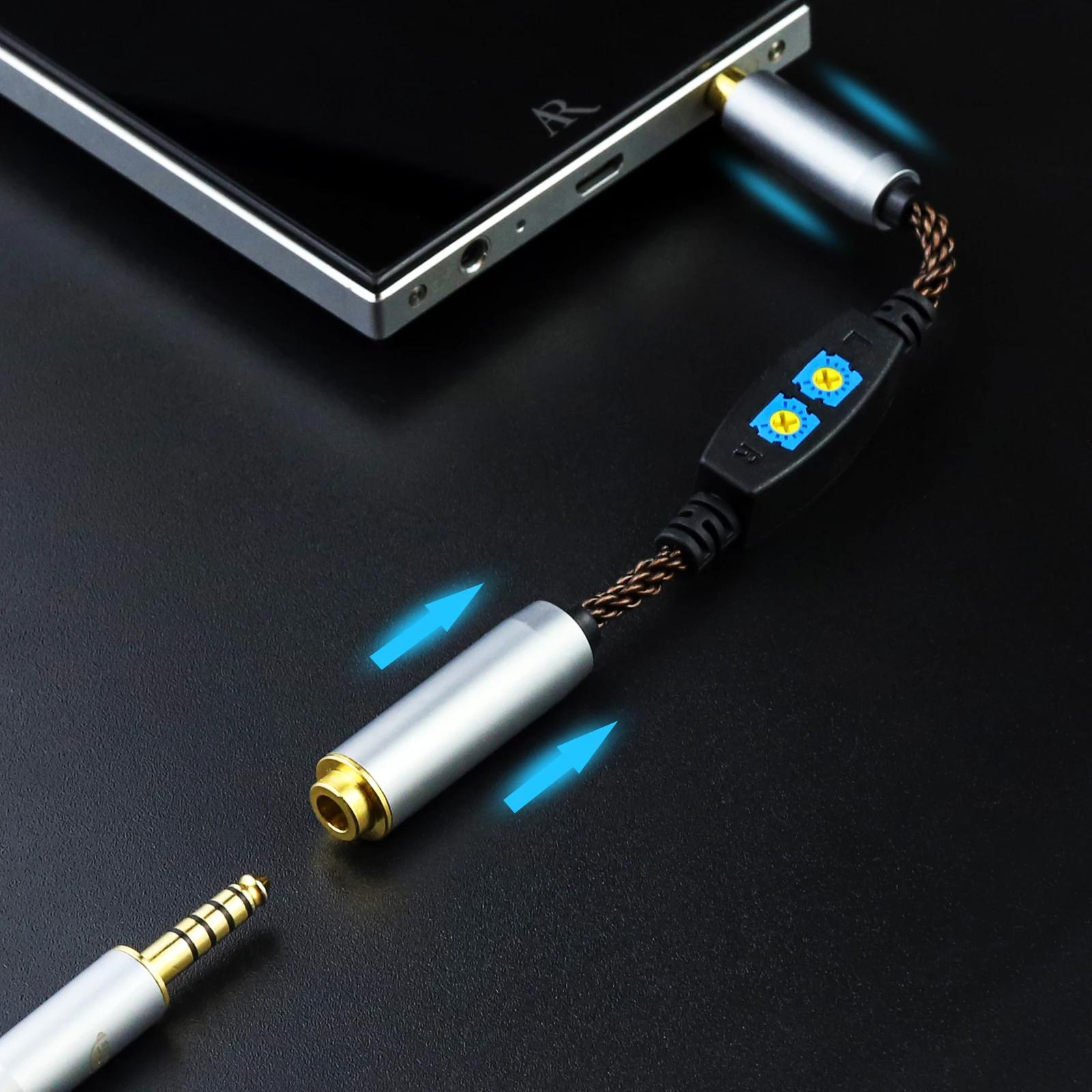 OKCSC câble Audio à résistance réglable 2.5 à 3.5/4.4 femelle à 3.5/4.4 type-c à 3.5/4.4 ligne d'ada