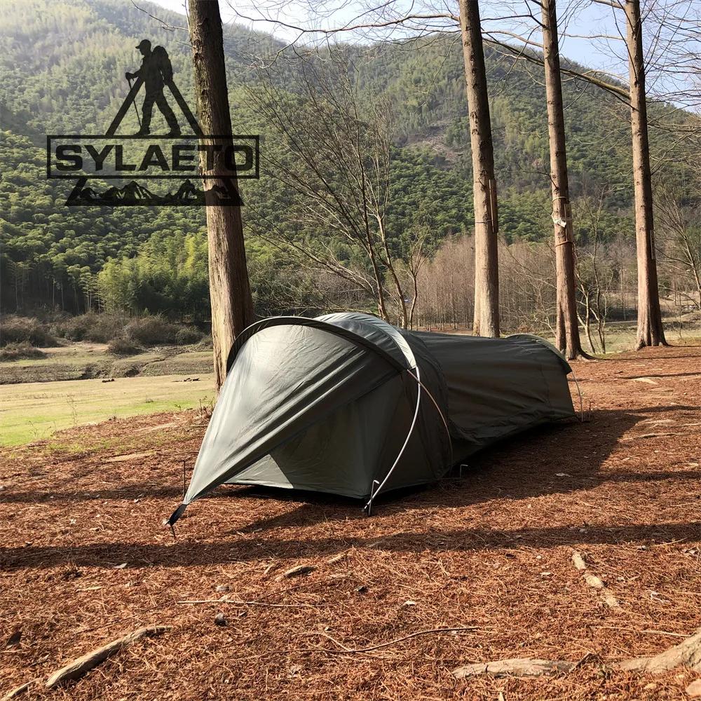 Tente bivy 1 personne pour le camping, la randonnée, la couleur verte de l'armée