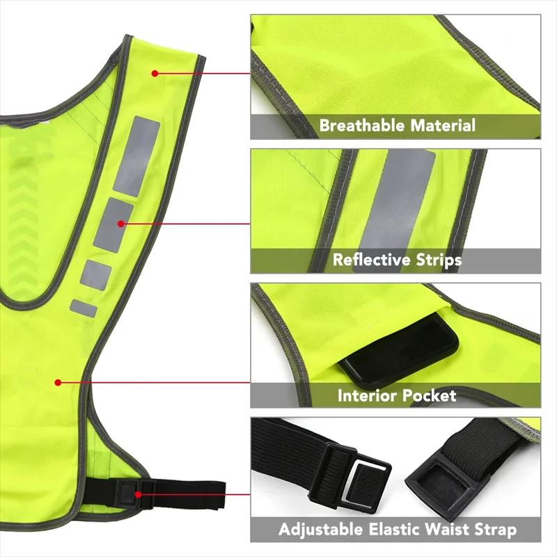 Sports de plein air tissu réfléchissant fournitures gilet élastique nuit course cyclisme réglable gi